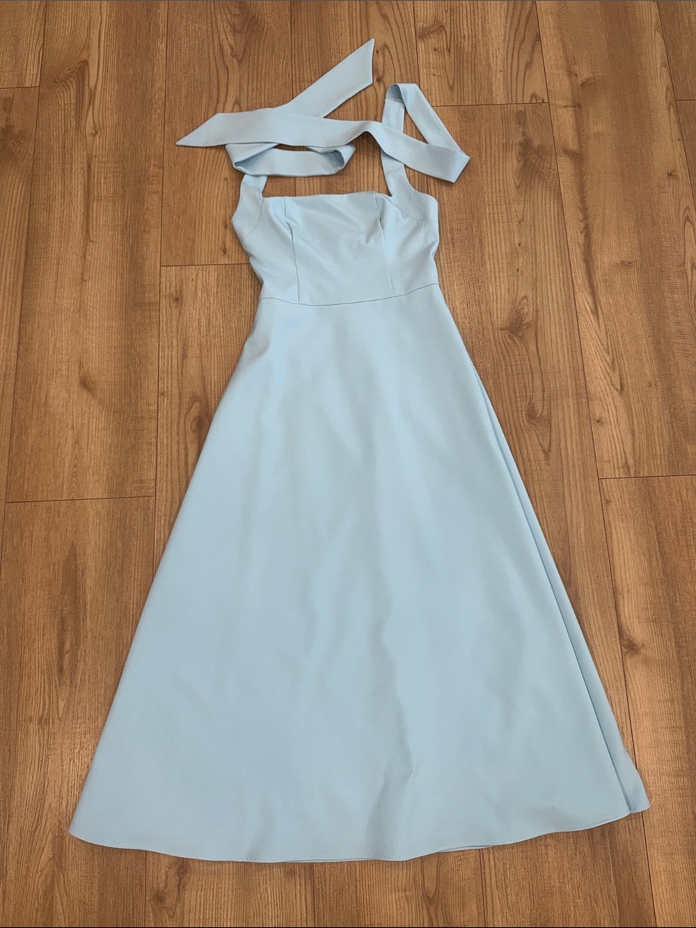 Showpo Pale Blue One-Shoulder A-Line Dress
